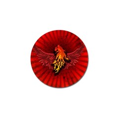 Lion With Flame And Wings In Yellow And Red Golf Ball Marker