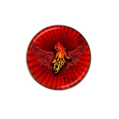 Lion With Flame And Wings In Yellow And Red Hat Clip Ball Marker