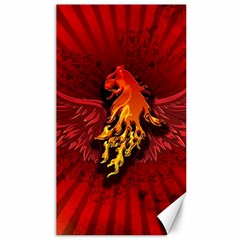 Lion With Flame And Wings In Yellow And Red Canvas 40  X 72  