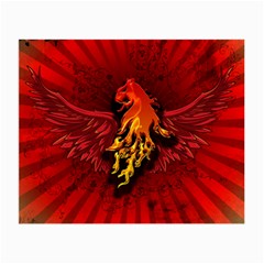 Lion With Flame And Wings In Yellow And Red Small Glasses Cloth (2-side)