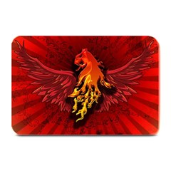 Lion With Flame And Wings In Yellow And Red Plate Mats