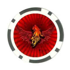 Lion With Flame And Wings In Yellow And Red Poker Chip Card Guards (10 Pack) 