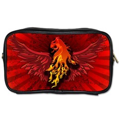 Lion With Flame And Wings In Yellow And Red Toiletries Bags 2-side