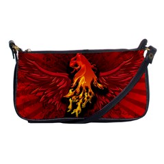 Lion With Flame And Wings In Yellow And Red Shoulder Clutch Bags by FantasyWorld7