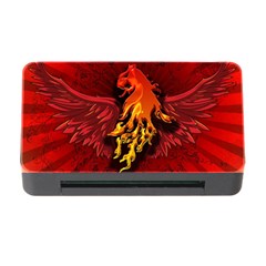 Lion With Flame And Wings In Yellow And Red Memory Card Reader With Cf