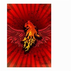 Lion With Flame And Wings In Yellow And Red Small Garden Flag (two Sides)