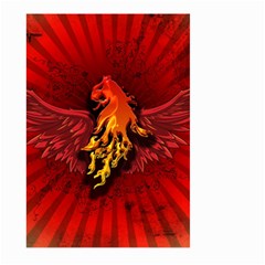 Lion With Flame And Wings In Yellow And Red Large Garden Flag (two Sides) by FantasyWorld7