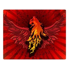 Lion With Flame And Wings In Yellow And Red Double Sided Flano Blanket (large)  by FantasyWorld7