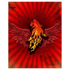 Lion With Flame And Wings In Yellow And Red Drawstring Bag (small)