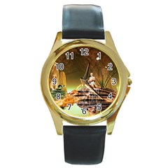 Wonderful Undergraund World Round Gold Metal Watches by FantasyWorld7