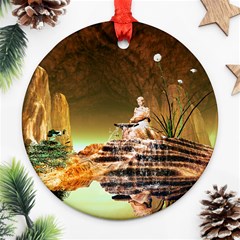 Wonderful Undergraund World Round Ornament (two Sides)  by FantasyWorld7