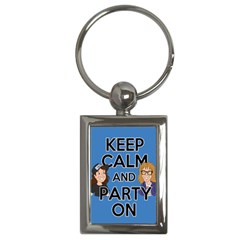 Keep Calm And Party On Key Chain (rectangle)