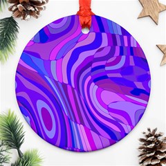 Retro Abstract Blue Pink Ornament (round) 