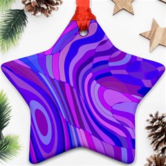 Retro Abstract Blue Pink Ornament (star) 