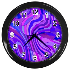 Retro Abstract Blue Pink Wall Clocks (black)