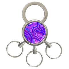 Retro Abstract Blue Pink 3-ring Key Chains