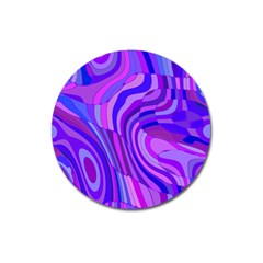 Retro Abstract Blue Pink Magnet 3  (round)