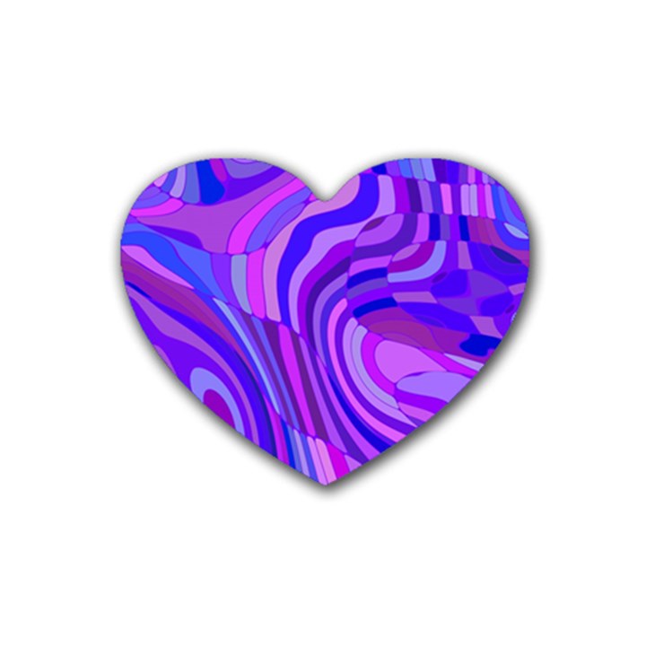 Retro Abstract Blue Pink Heart Coaster (4 pack) 