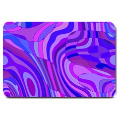 Retro Abstract Blue Pink Large Doormat 