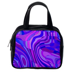 Retro Abstract Blue Pink Classic Handbags (one Side) by ImpressiveMoments