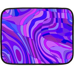 Retro Abstract Blue Pink Fleece Blanket (mini) by ImpressiveMoments