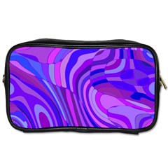 Retro Abstract Blue Pink Toiletries Bags 2-side by ImpressiveMoments