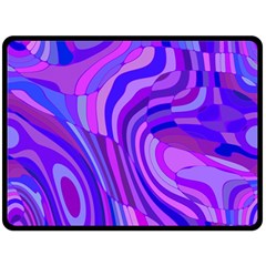 Retro Abstract Blue Pink Fleece Blanket (large) 