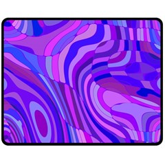 Retro Abstract Blue Pink Fleece Blanket (medium) 