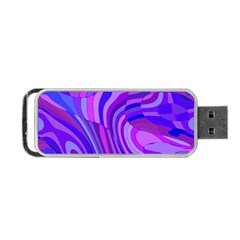 Retro Abstract Blue Pink Portable Usb Flash (one Side)