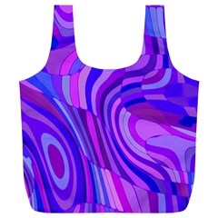 Retro Abstract Blue Pink Full Print Recycle Bags (l) 