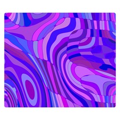 Retro Abstract Blue Pink Double Sided Flano Blanket (small) 