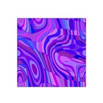 Retro Abstract Blue Pink Satin Bandana Scarf Front