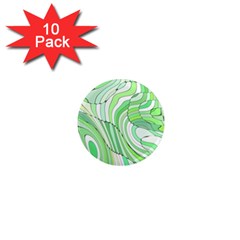 Retro Abstract Green 1  Mini Magnet (10 Pack) 