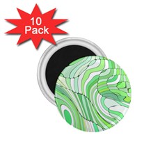 Retro Abstract Green 1 75  Magnets (10 Pack) 