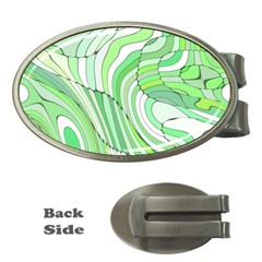 Retro Abstract Green Money Clips (oval) 