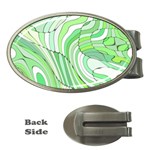 Retro Abstract Green Money Clips (Oval)  Front