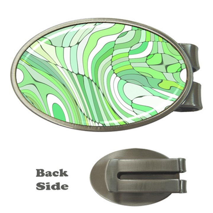 Retro Abstract Green Money Clips (Oval) 