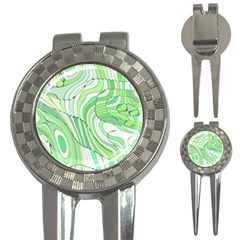 Retro Abstract Green 3-in-1 Golf Divots