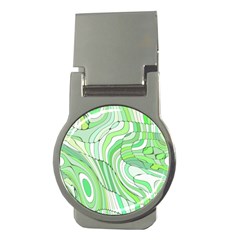 Retro Abstract Green Money Clips (round) 