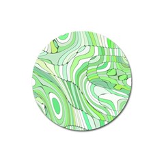 Retro Abstract Green Magnet 3  (round)