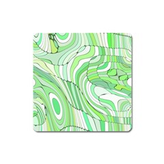 Retro Abstract Green Square Magnet