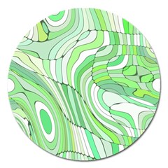 Retro Abstract Green Magnet 5  (round)