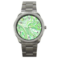 Retro Abstract Green Sport Metal Watches by ImpressiveMoments