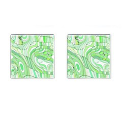 Retro Abstract Green Cufflinks (square)