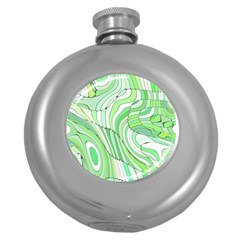 Retro Abstract Green Round Hip Flask (5 Oz)