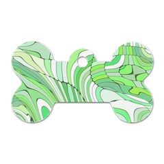 Retro Abstract Green Dog Tag Bone (one Side)