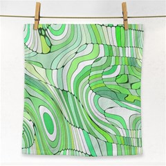 Retro Abstract Green Face Towel