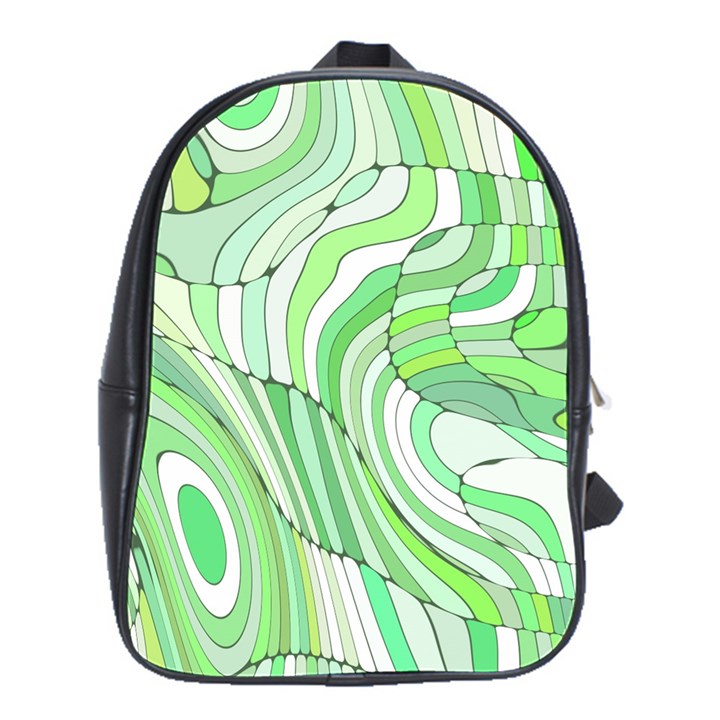 Retro Abstract Green School Bags(Large) 