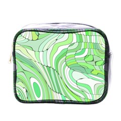 Retro Abstract Green Mini Toiletries Bags by ImpressiveMoments