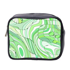 Retro Abstract Green Mini Toiletries Bag 2-side